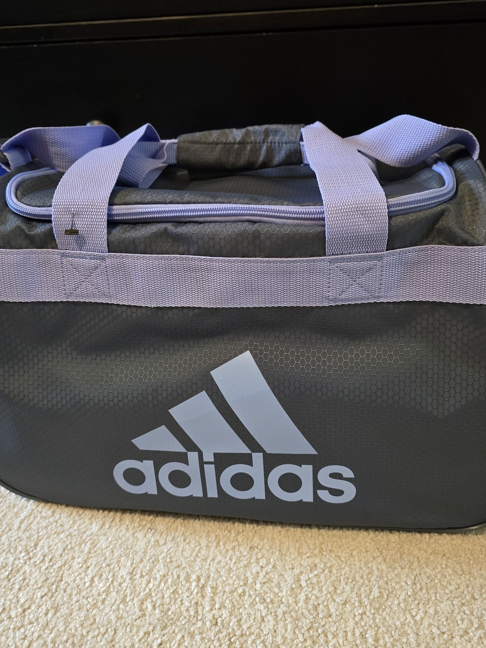 NWOT Adidas Gray and Lavender Sport Duffel Bag